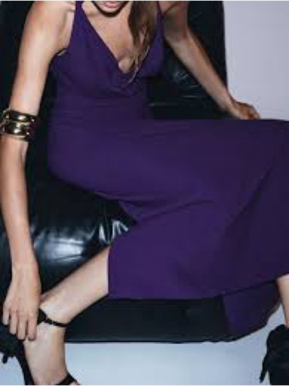 Zara Purple Cowl-Neck Slip Dress